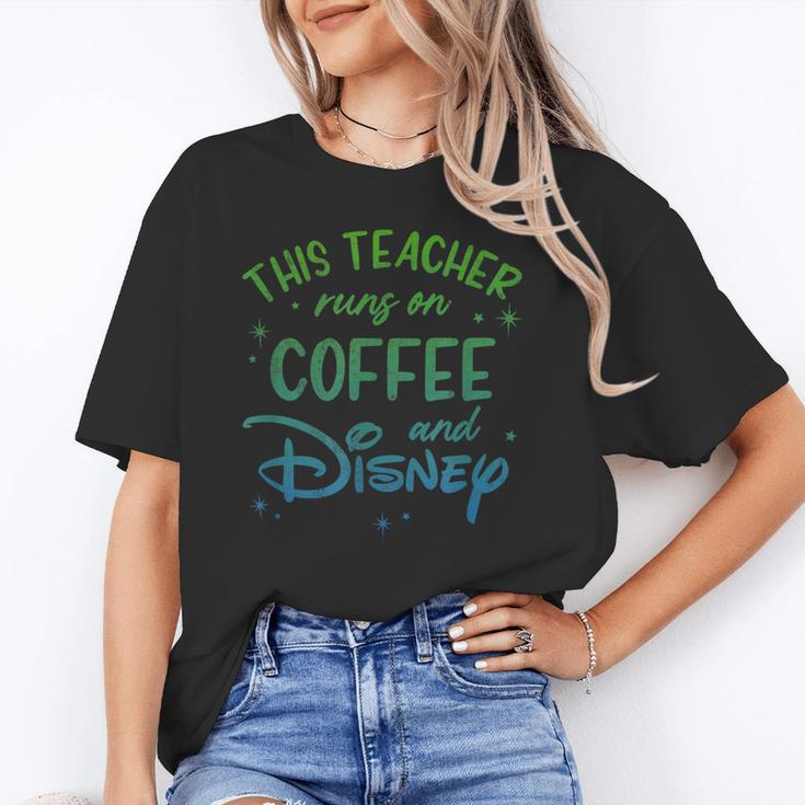 Disney This Teacher Runs On Coffee And Disney Gradient Logo Unisex T-Shirt, funny gift