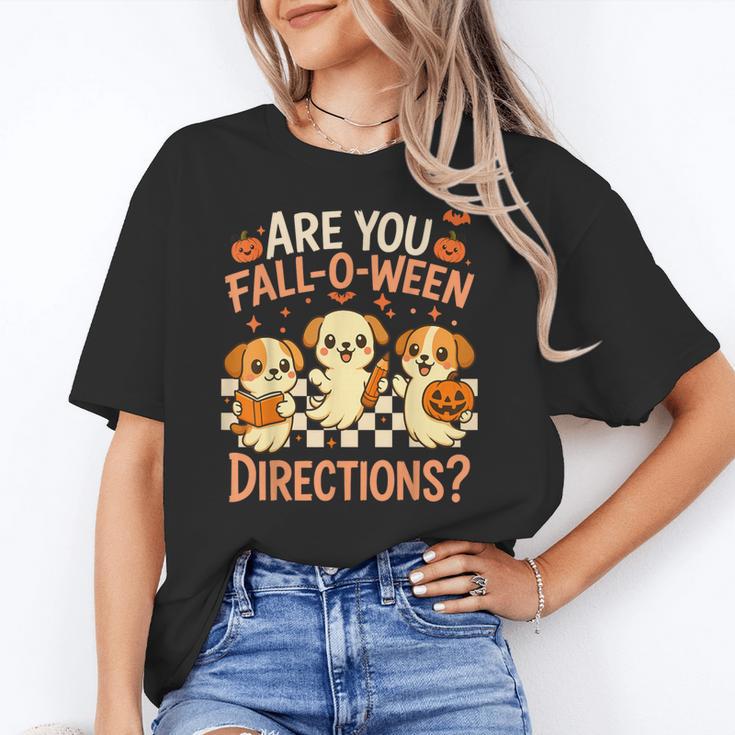 Are You Fall O Ween Directions Teacher Halloween Dog Ghost Unisex T-Shirt, funny gift Are You Fall O Ween Directions Teacher Halloween Dog Ghost Unisex T-Shirt, funny gift