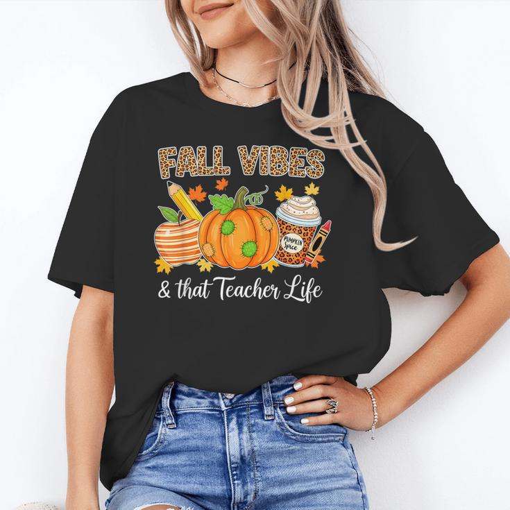 Fall Vibes And That Teacher Life Autumn Thanksgiving Unisex T-Shirt, funny gift