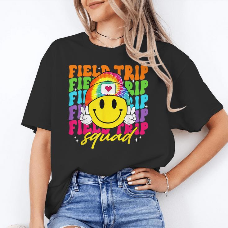 Field Trip Squad Groovy Field Day Smile Face Teacher Tie Dye Unisex T-Shirt, Groovy Teacher Shirts, funny gift Field Trip Squad Groovy Field Day Smile Face Teacher Tie Dye Unisex T-Shirt, Groovy Teacher Shirts, funny gift