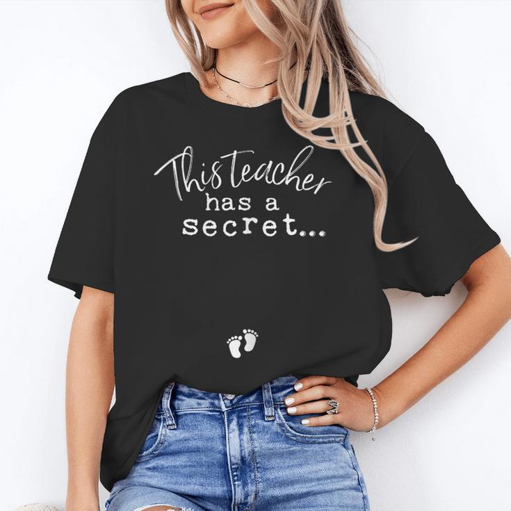 Fun Pregnant Teacher Announcement Idea- Footprints On Tummy Unisex T-Shirt, funny gift