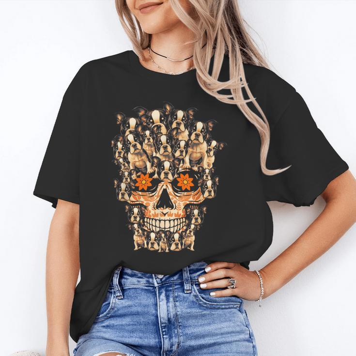 Halloween Costume Skull Boston Terrier Dog Lover For Men Women Kids Unisex T-Shirt, Boston Terrier Halloween Shirts, funny gift
