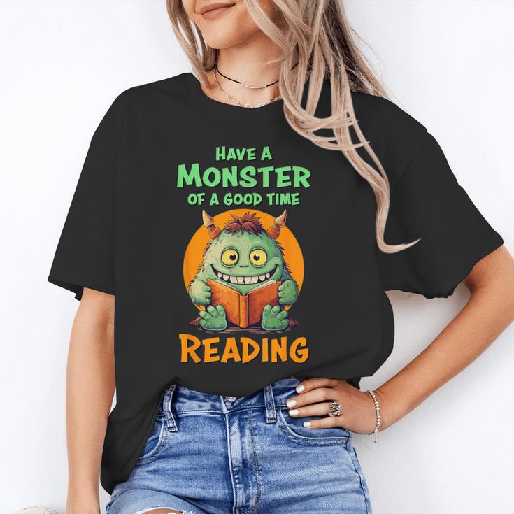 Halloween Teacher Librarian Monster Reading Books Men Women Kids Unisex T-Shirt, funny gift