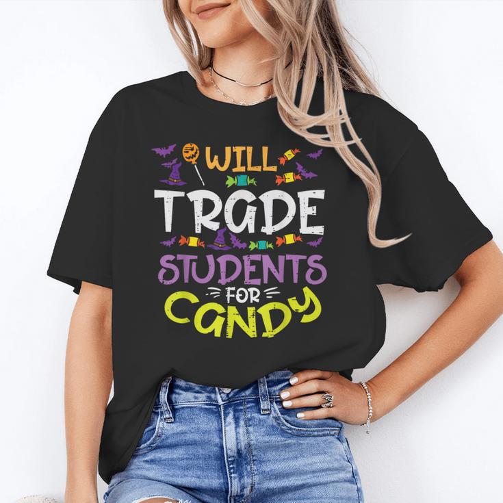 Halloween Teacher Will Trade Students For Candy Women Men Unisex T-Shirt, funny gift