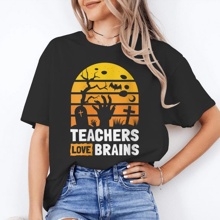 Halloween Teachers Science Math Teachers Love Brains Unisex T-Shirt, Science Teacher Shirts, funny gift