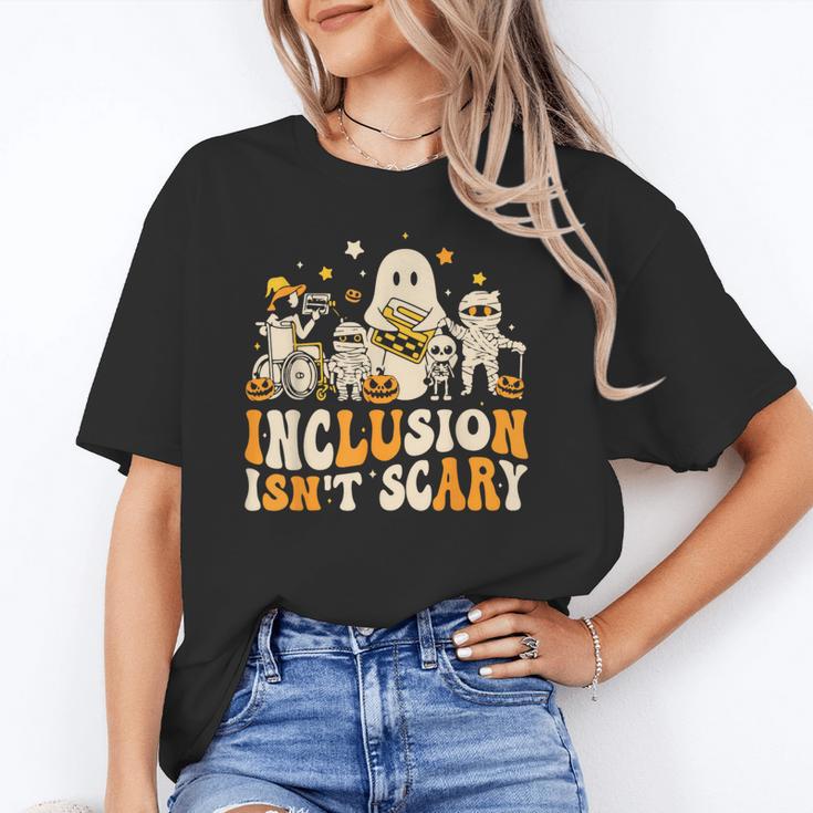 Inclusion Isn't Scary Mummy Boo Ghost Halloween SLP Teacher Unisex T-Shirt, funny gift Inclusion Isn't Scary Mummy Boo Ghost Halloween SLP Teacher Unisex T-Shirt, funny gift