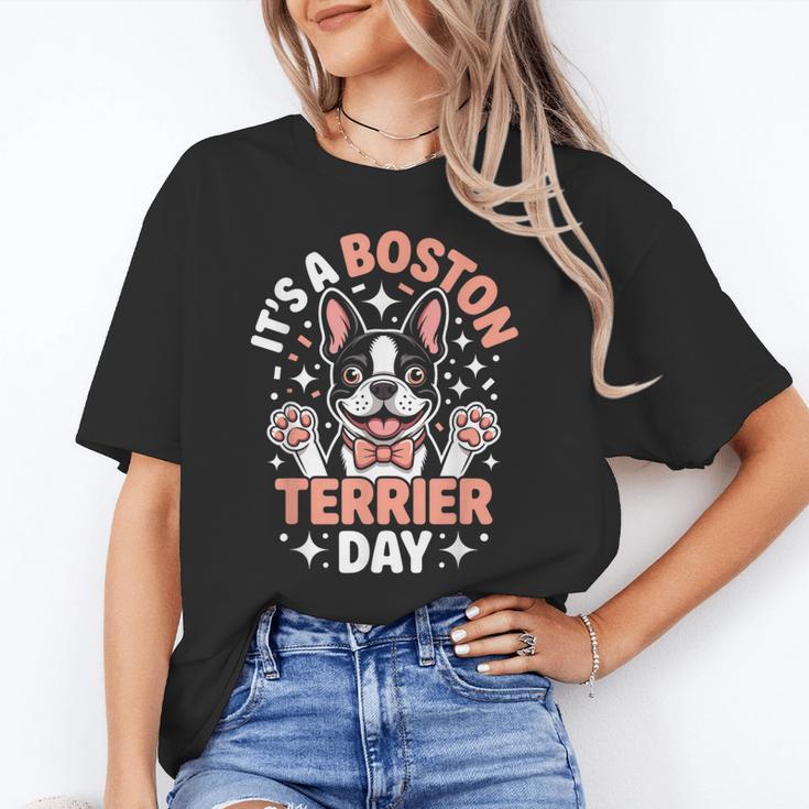 It’s A Boston Terrier Day Pet Cute Dog Lover Cartoon Unisex T-Shirt, funny gift