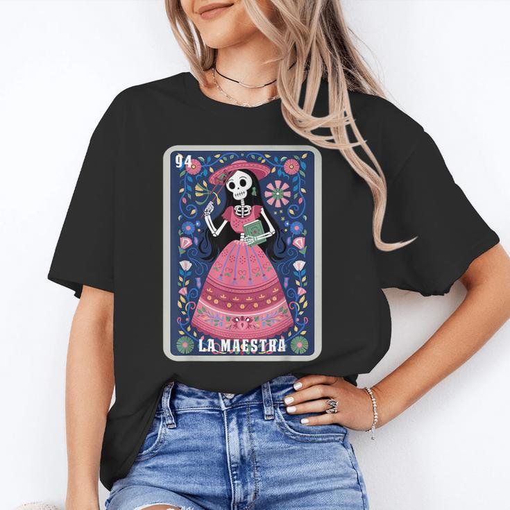 La Maestra Halloween Mexican Bingo Card Teacher Lottery Card Unisex T-Shirt, funny gift