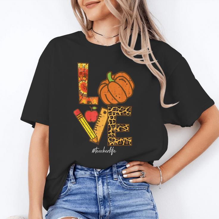 Leopard Pumpkin Love Teacher Life Thanksgiving Fall Women Unisex T-Shirt, funny gift Leopard Pumpkin Love Teacher Life Thanksgiving Fall Women Unisex T-Shirt, funny gift