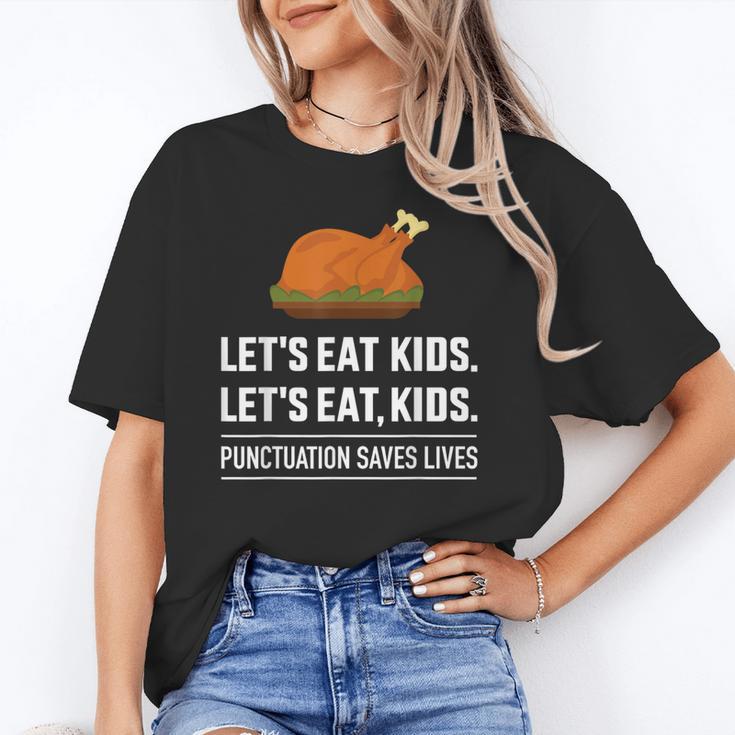 Let's Eat Kids Grammar For Thanksgiving Teacher Unisex T-Shirt, funny gift