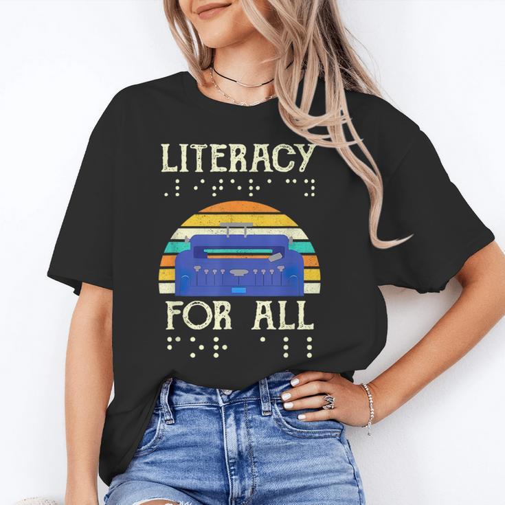 Literacy For All Visually Impaired Braille Teacher The Blind Unisex T-Shirt, funny gift