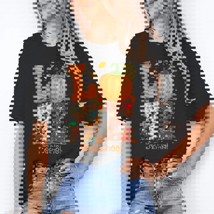 Love Preschool Teacher Turkey Thanksgiving Autumn Fall Unisex T-Shirt, funny gift