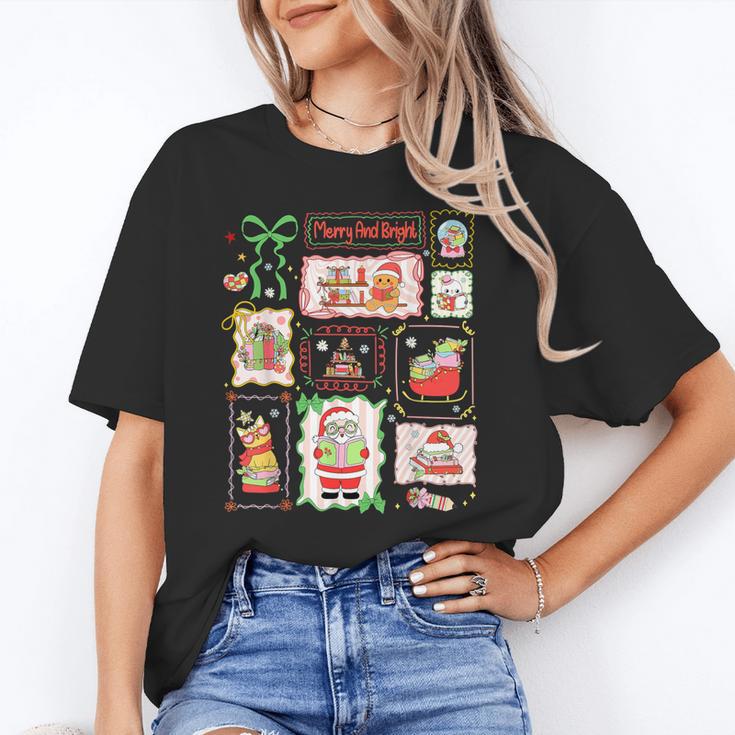 Merry And Bright Christmas Gingerbread Santa Book Teacher Unisex T-Shirt, funny gift Merry And Bright Christmas Gingerbread Santa Book Teacher Unisex T-Shirt, funny gift