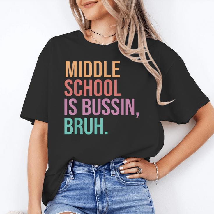 Middle School Teacher Middle School Is Bussin Bruh Unisex T-Shirt, funny gift Middle School Teacher Middle School Is Bussin Bruh Unisex T-Shirt, funny gift