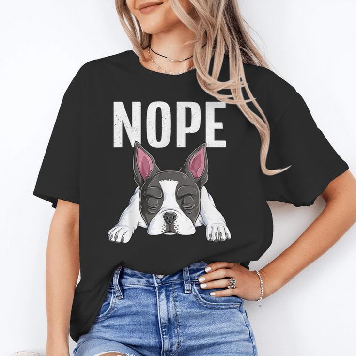 Nope Boston Terrier Puppy Dog Bostie Lover Men Women Girls Kids Unisex T-Shirt, funny gift