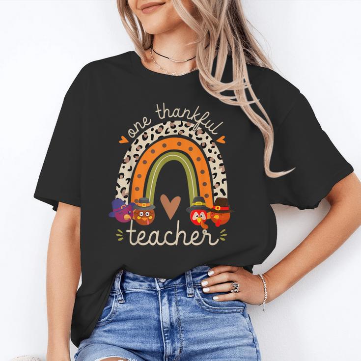 One Thankful Teacher Thanksgiving Turkey Rainbow Fall Unisex T-Shirt, funny gift One Thankful Teacher Thanksgiving Turkey Rainbow Fall Unisex T-Shirt, funny gift
