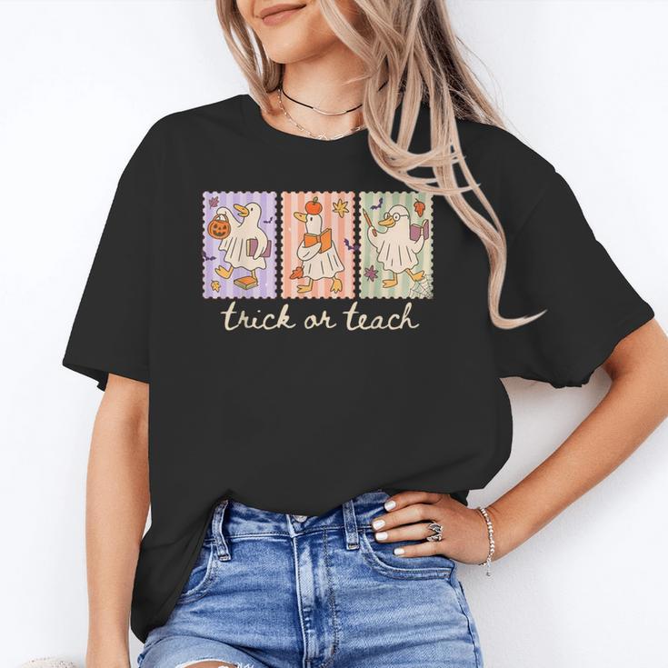 Preppy Goose Teacher Trick Or Teach Halloween Teacher Goose Unisex T-Shirt, funny gift Preppy Goose Teacher Trick Or Teach Halloween Teacher Goose Unisex T-Shirt, funny gift