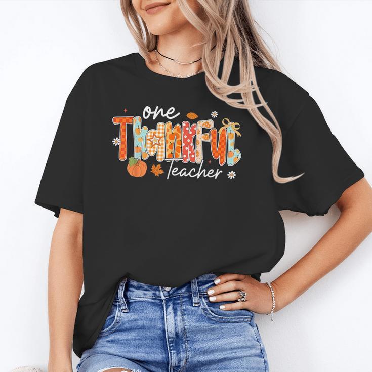 Preppy One Thankful Teacher Coquette Thanksgiving Teacher Unisex T-Shirt, funny gift Preppy One Thankful Teacher Coquette Thanksgiving Teacher Unisex T-Shirt, funny gift