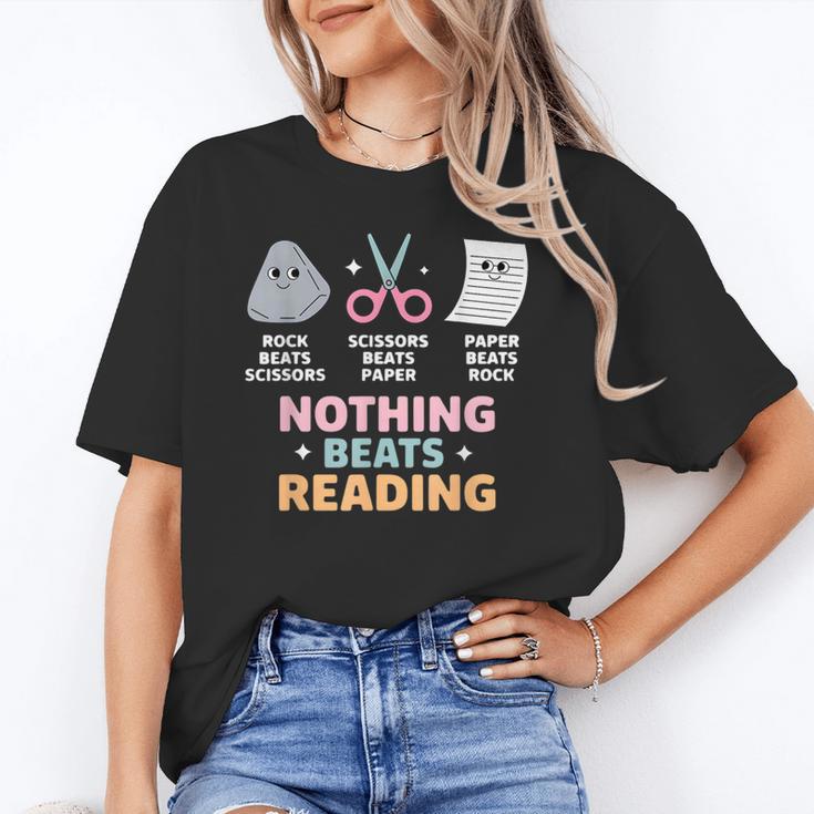 Rock Paper Scissors Teacher Librarian Nothing Beats Reading Unisex T-Shirt, funny gift Rock Paper Scissors Teacher Librarian Nothing Beats Reading Unisex T-Shirt, funny gift