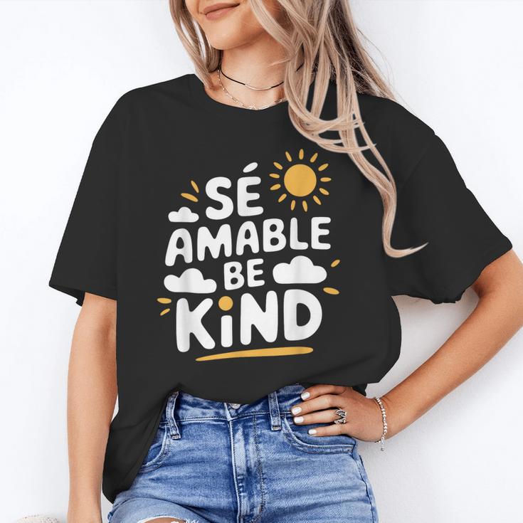 SÉ AMABLE Be Kind Bilingual Teacher Maestra Spanish Teacher Unisex T-Shirt, funny gift SÉ AMABLE Be Kind Bilingual Teacher Maestra Spanish Teacher Unisex T-Shirt, funny gift