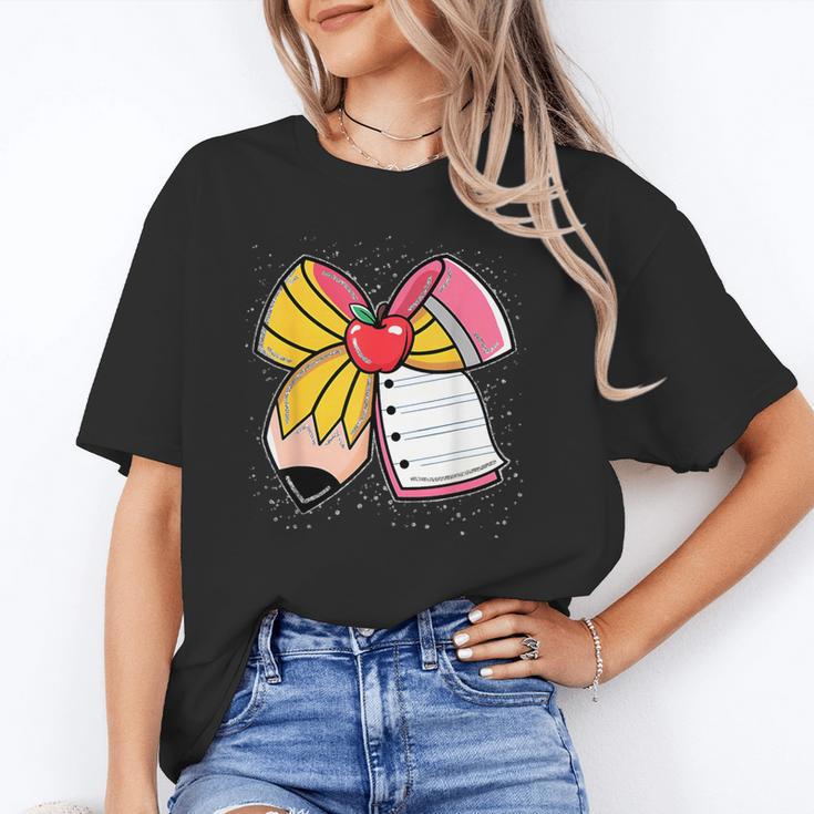 Student Teacher Coquette Bow Pencil Back To School First Day Unisex T-Shirt, funny gift Student Teacher Coquette Bow Pencil Back To School First Day Unisex T-Shirt, funny gift