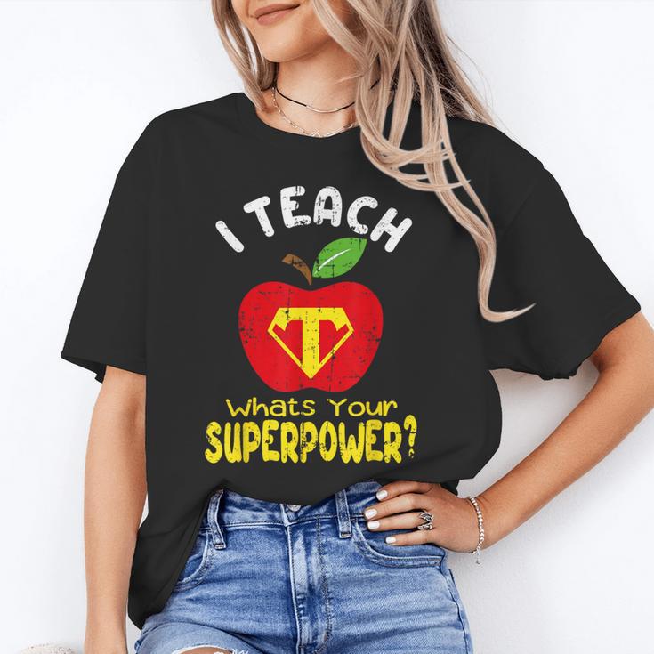 I Teach What's Your Superpower Superhero Teacher Unisex T-Shirt, funny gift