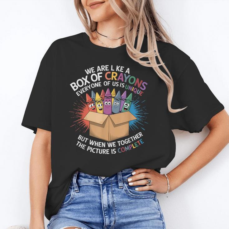Teacher We Are Like a Box Of Crayons Unisex T-Shirt, funny gift Teacher We Are Like a Box Of Crayons Unisex T-Shirt, funny gift