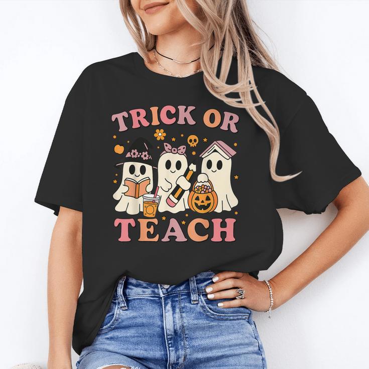 Teacher Halloween Trick Or Teach Cute Ghost Coffee Pumpkins Unisex T-Shirt, funny gift Teacher Halloween Trick Or Teach Cute Ghost Coffee Pumpkins Unisex T-Shirt, funny gift