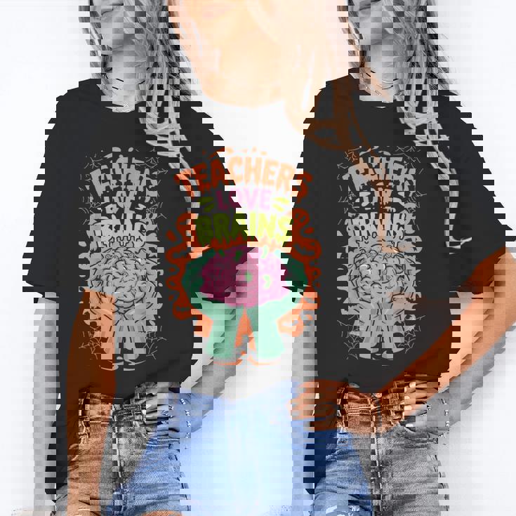 Teacher Teachers Love Brains Halloween Men Women Unisex T-Shirt, funny gift