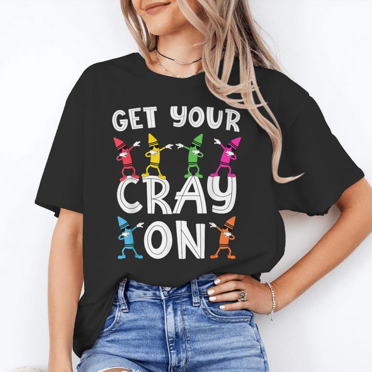 Teacher's Get Your Cray On Dabbing Crayons Unisex T-Shirt, funny gift