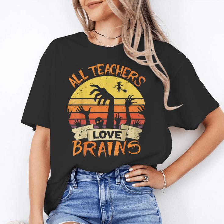 All Teachers Love Brains Shirt Halloween Teachers Unisex T-Shirt, funny gift