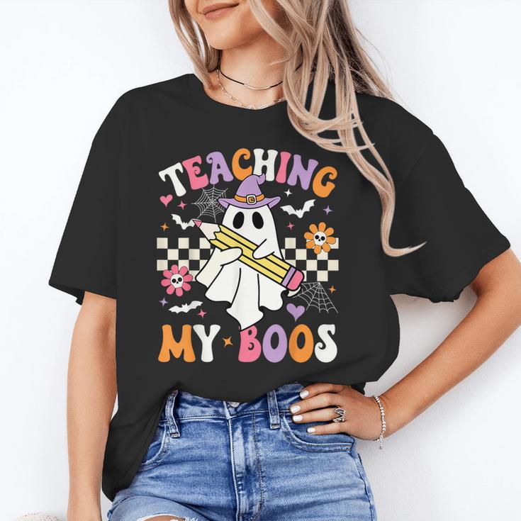 Teaching My Boos Ghost Teacher Cute Groovy Halloween Teacher Unisex T-Shirt, Groovy Teacher Shirts, funny gift Teaching My Boos Ghost Teacher Cute Groovy Halloween Teacher Unisex T-Shirt, Groovy Teacher Shirts, funny gift