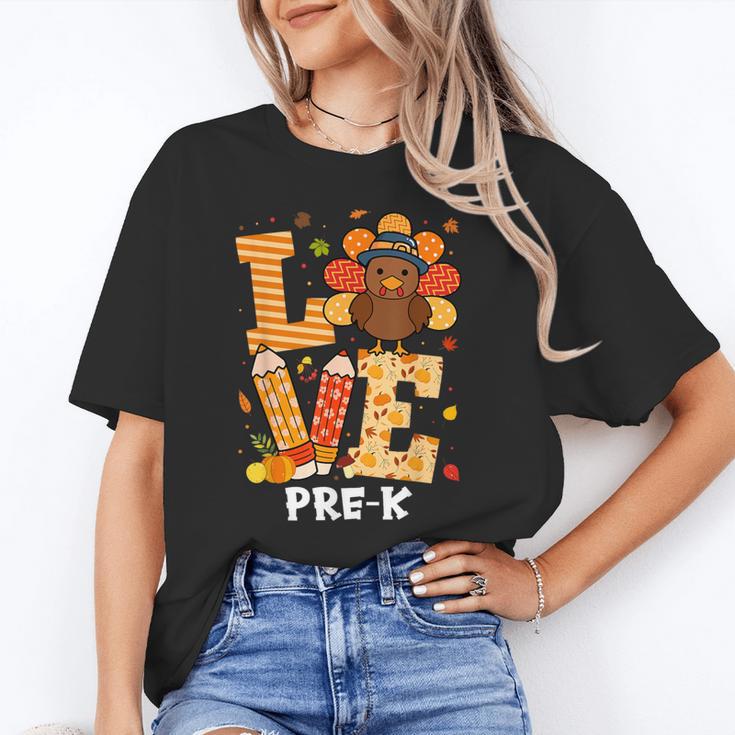 Thanksgiving Love Pre-K Teacher Turkey Autumn Fall For Men Women Girls Kids Unisex T-Shirt, funny gift Thanksgiving Love Pre-K Teacher Turkey Autumn Fall For Men Women Girls Kids Unisex T-Shirt, funny gift