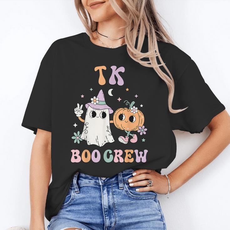 TK Boo Crew Retro Groovy Halloween Floral Ghost TK Teacher Men Women Kids Unisex T-Shirt, Groovy Teacher Shirts, funny gift TK Boo Crew Retro Groovy Halloween Floral Ghost TK Teacher Men Women Kids Unisex T-Shirt, Groovy Teacher Shirts, funny gift