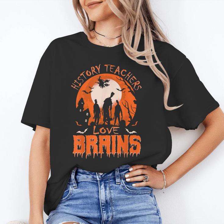 History Teachers Love Brains Halloween Teacher For Men Women Unisex T-Shirt, History Teacher Shirts, funny gift