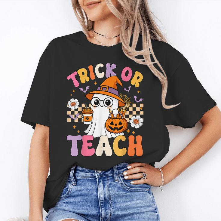 Trick Or Teach Cute Ghost Coffee Pumpkins Halloween Teacher Unisex T-Shirt, funny gift Trick Or Teach Cute Ghost Coffee Pumpkins Halloween Teacher Unisex T-Shirt, funny gift