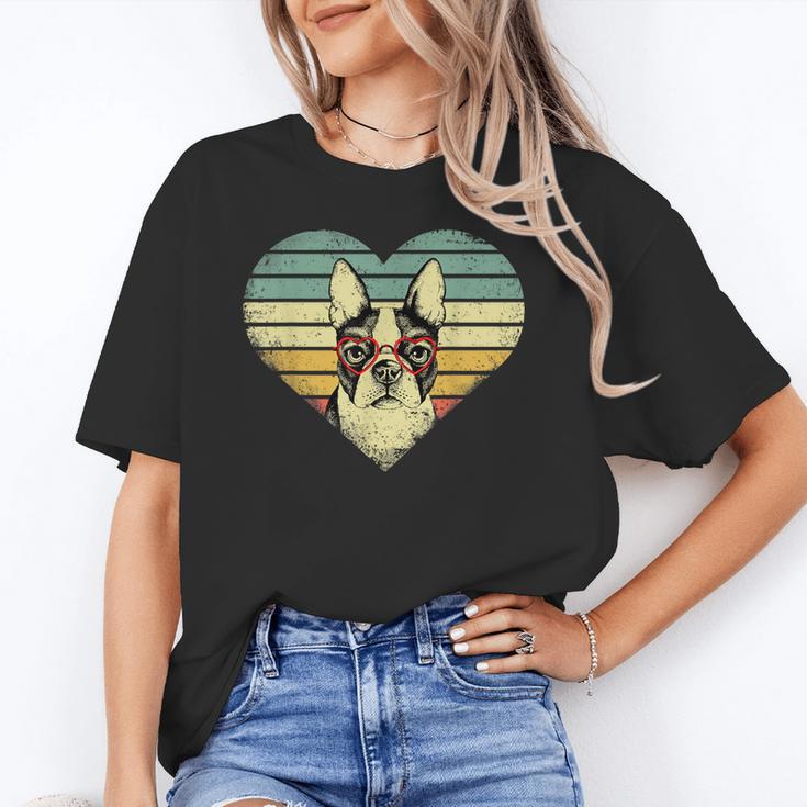 Vintage American Boston Terrier Lovers Valentine's Day Unisex T-Shirt, American Boston Terrier Shirts, funny gift