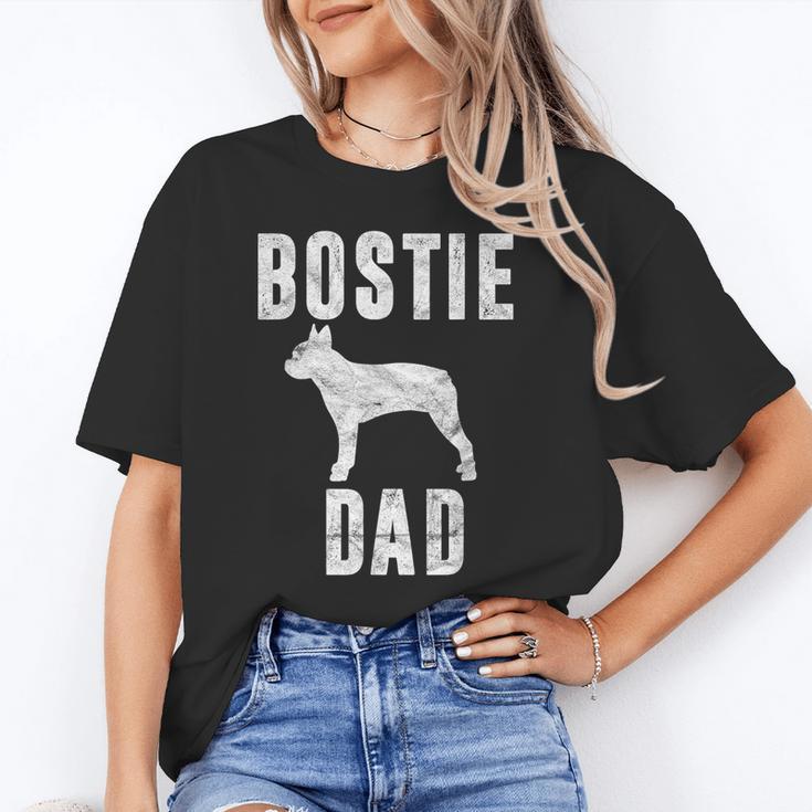 Vintage Boston Terrier Dad Dog Daddy Bostie Father Unisex T-Shirt, Boston Terrier Dad Shirts, funny gift