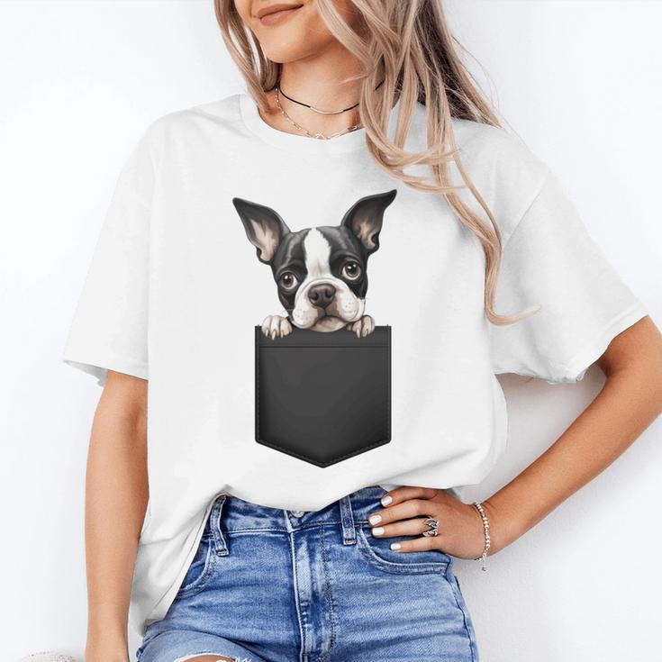 Boston Terrier Dog Puppy Dog In Pocket Cute Pet Lover Unisex T-Shirt, funny gift