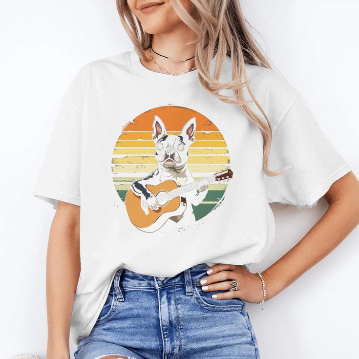 Boston Terrier Guitar Retro Unisex T-Shirt, funny gift