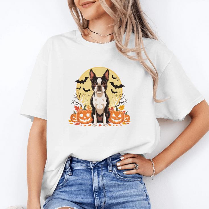 Boston Terrier Halloween Dog Lover Pumpkin Costume Unisex T-Shirt, Boston Terrier Halloween Shirts, funny gift