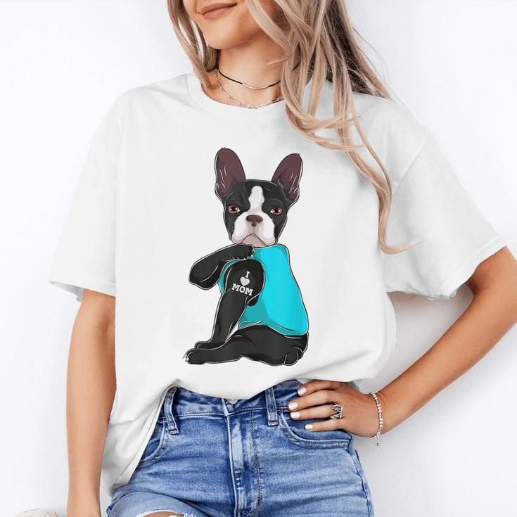 Boston Terrier I Love Mom Apparel Unisex T-Shirt, Boston Terrier Mom Shirts, funny gift