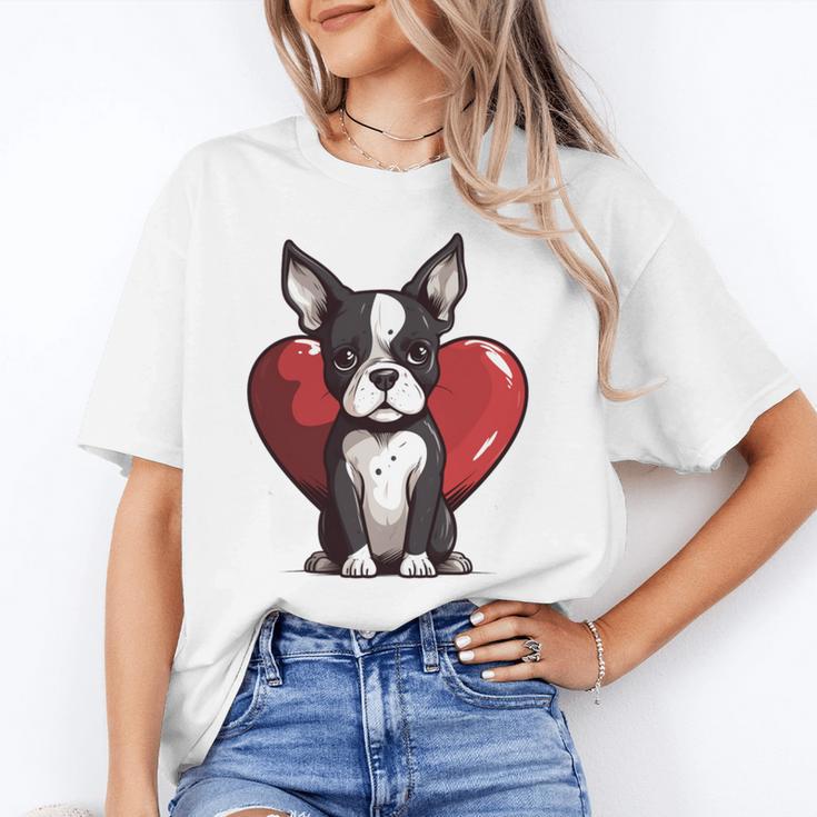 Boston Terrier Mom Dad Bostie Dog Lover Valentines Day Unisex T-Shirt, Boston Terrier Dad Shirts, Boston Terrier Mom Shirts, funny gift