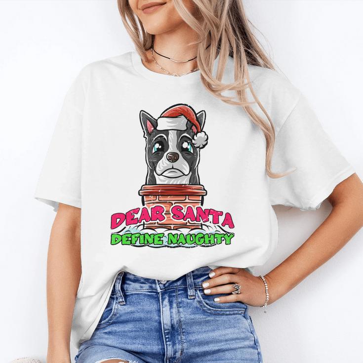 Boston Terrier Santa Claus Christmas Dog Unisex T-Shirt, Boston Terrier Christmas Shirts, funny gift