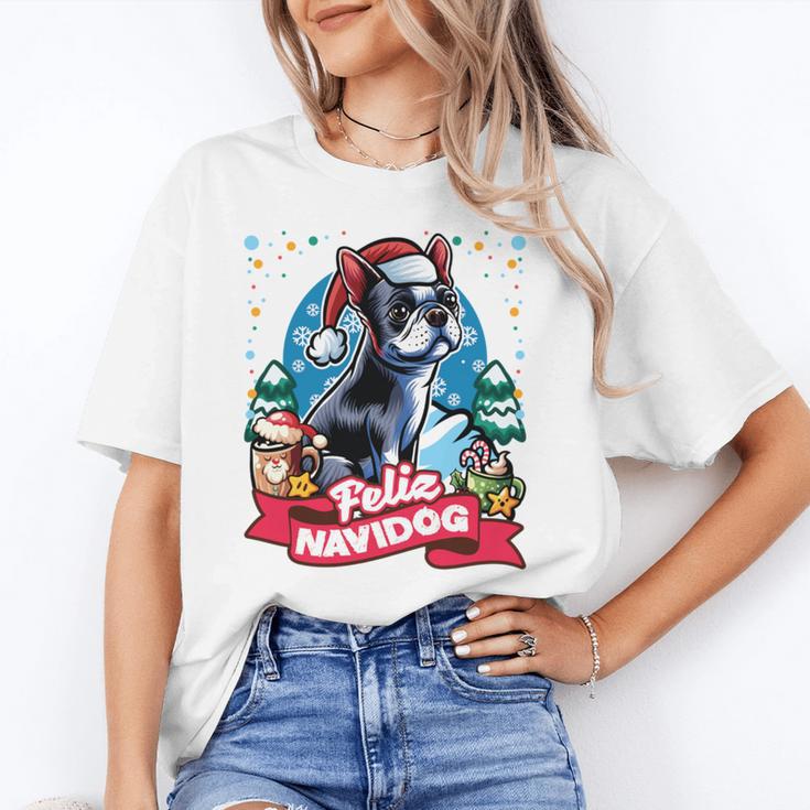 Boston Terrier Santa Claus Coffee Mug Merry Christmas Dogs Unisex T-Shirt, Boston Terrier Christmas Shirts, funny gift