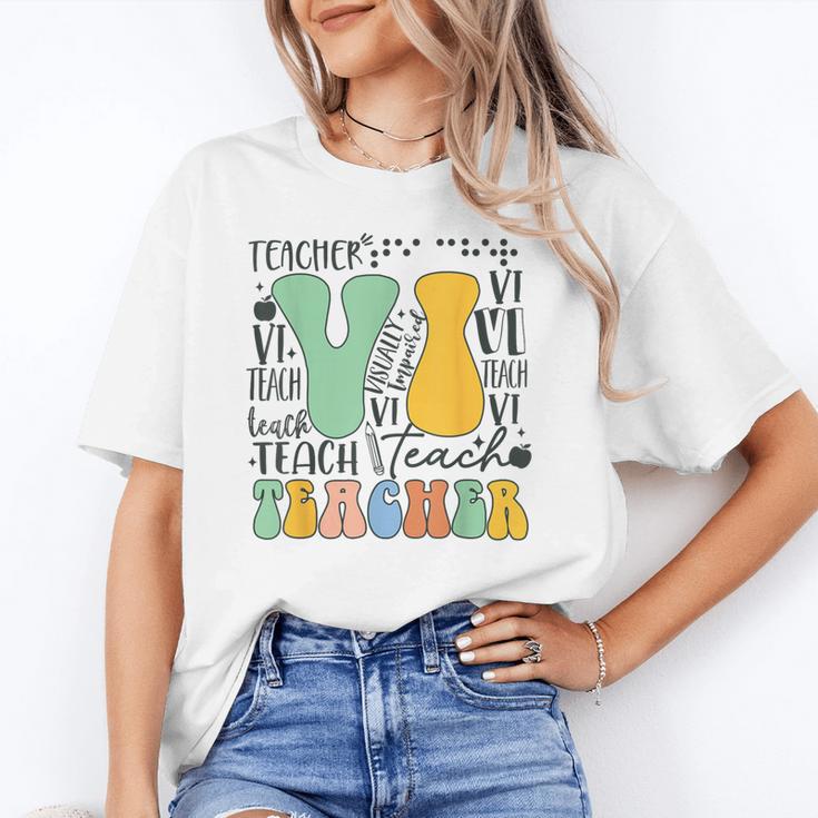 Braille Teacher Of The Visually Impaired Groovy VI Teacher Unisex T-Shirt, Groovy Teacher Shirts, funny gift