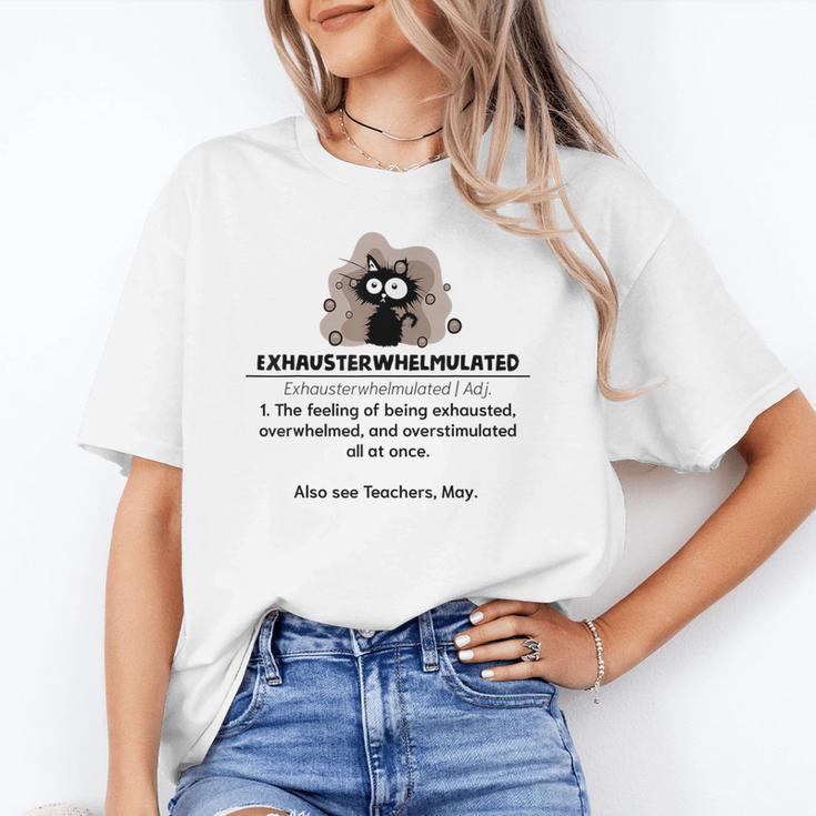 Cat Exhausted Teacher Exhausterwhelmulated Definition Unisex T-Shirt, funny gift Cat Exhausted Teacher Exhausterwhelmulated Definition Unisex T-Shirt, funny gift