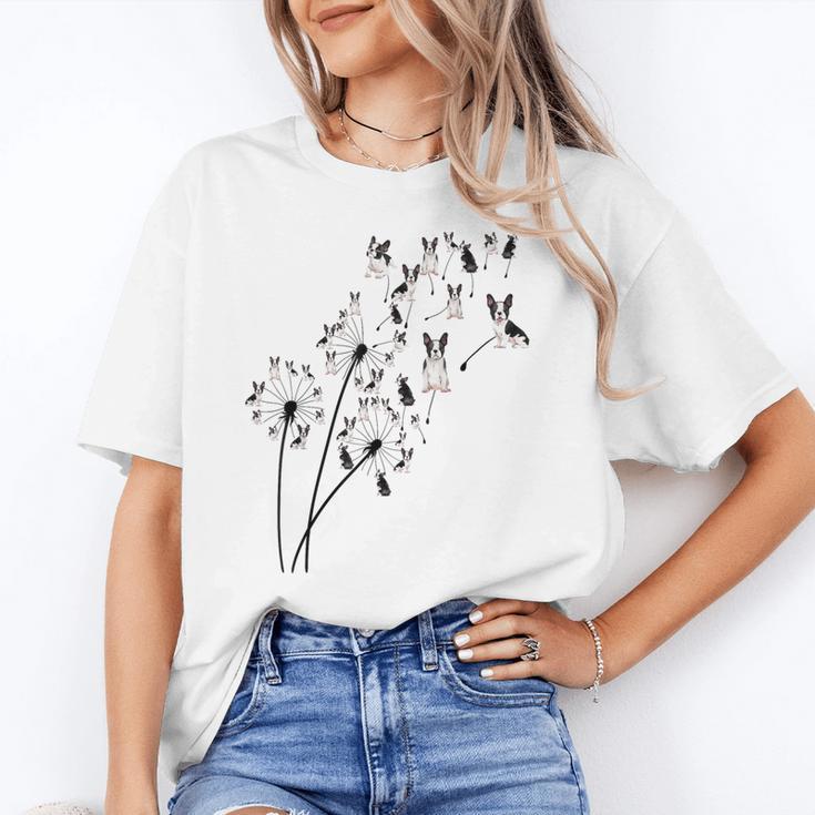 Dandelion Boston Terrier Flower Floral Bostie Tree Unisex T-Shirt, funny gift