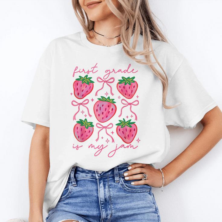 First Grade Is My Jam Strawberry First Grade Teacher Women Unisex T-Shirt, First Grade Teacher Shirts, funny gift First Grade Is My Jam Strawberry First Grade Teacher Women Unisex T-Shirt, First Grade Teacher Shirts, funny gift