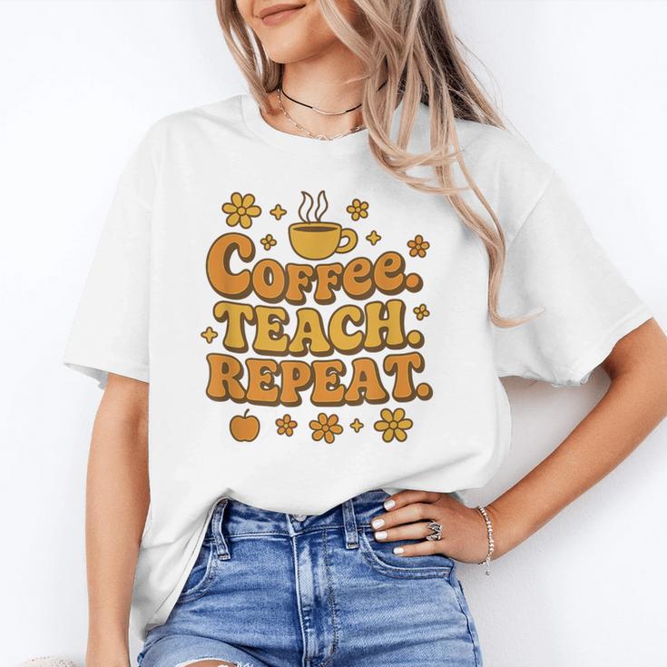 Groovy Coffee Teach Repeat Retro Teacher Unisex T-Shirt, Groovy Teacher Shirts, funny gift Groovy Coffee Teach Repeat Retro Teacher Unisex T-Shirt, Groovy Teacher Shirts, funny gift